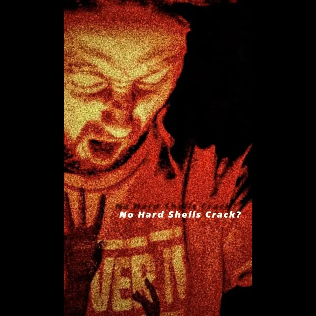 No Hard Shells Crack title card over a red duotone image of a screaming figure