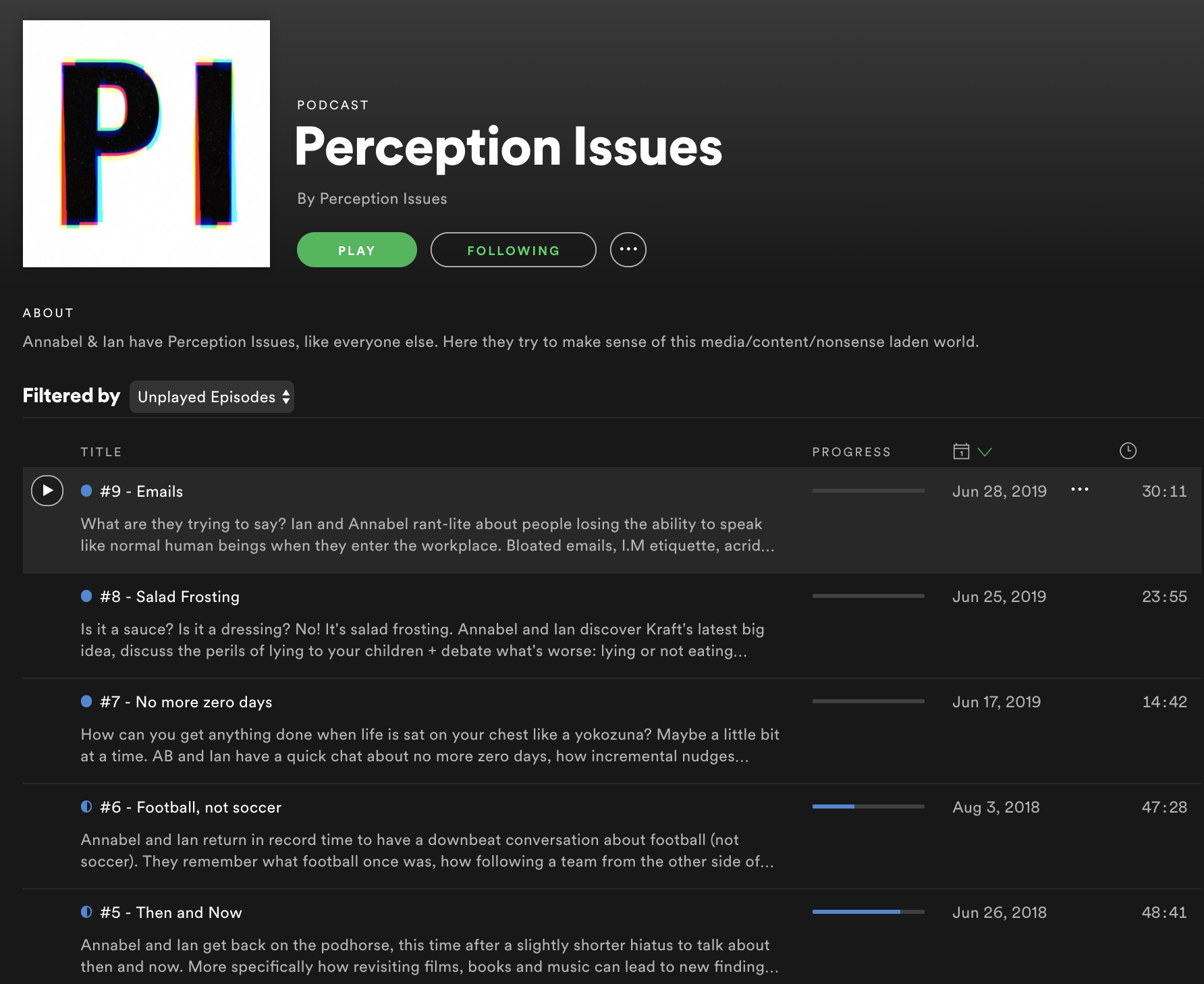 Perception Issues Spotify