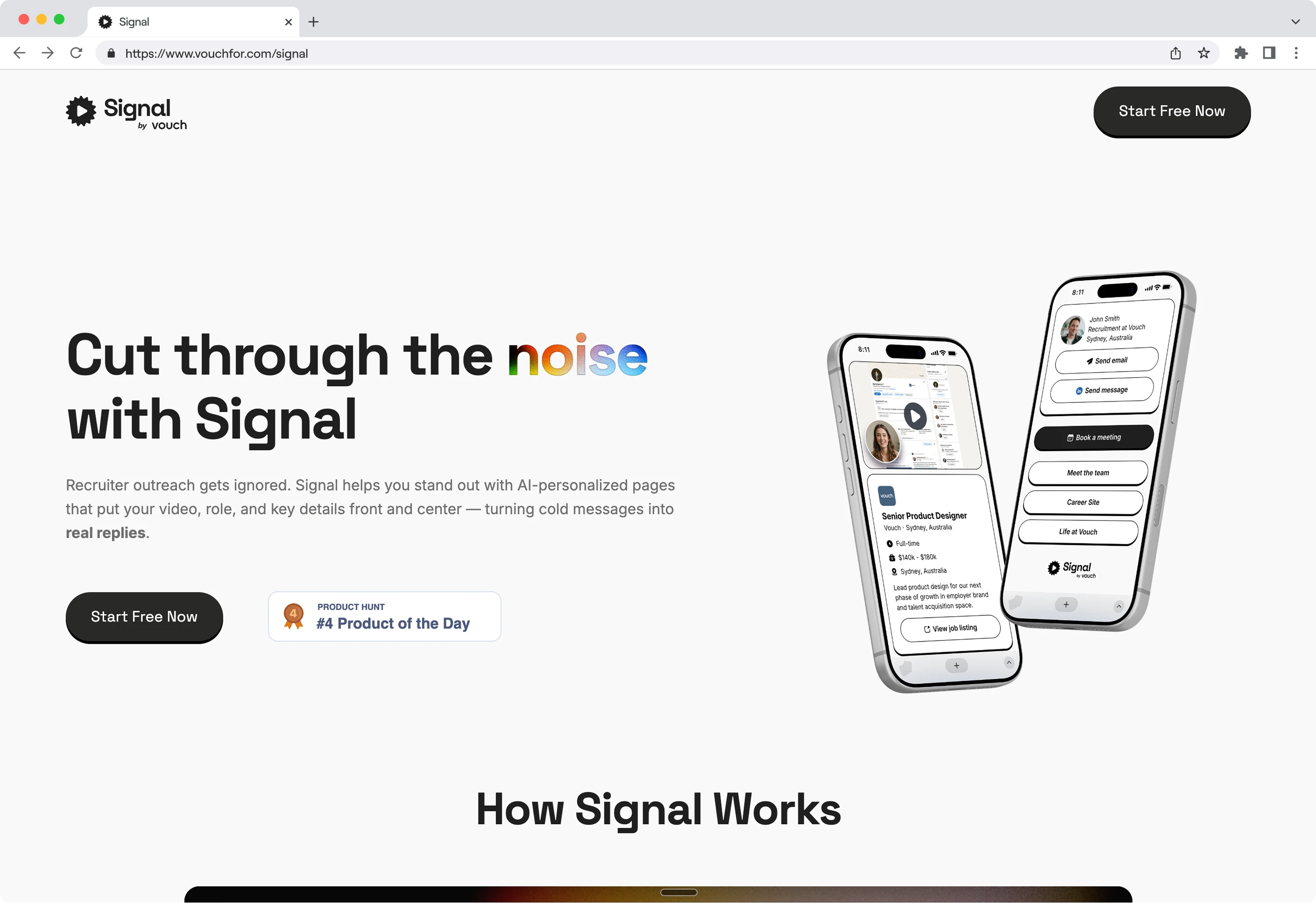 Signal website design